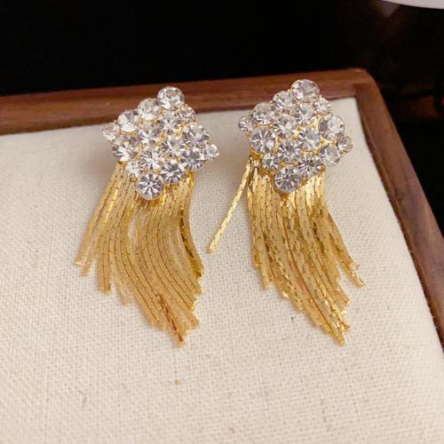 Cubic Zirconia Micro Pave Brass Earring real gold plated micro pave cubic zirconia & for woman gold Sold By Pair