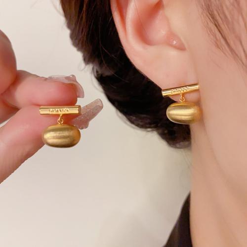 Pendientes de Perno en Latón, metal, chapado en oro real, para mujer, dorado, 12x11mm, Vendido por Par