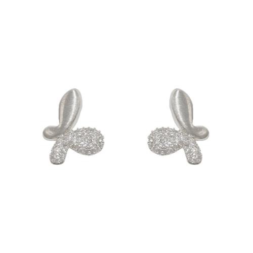 Cubic Zirconia Micro Pave Brass Earring Butterfly real gold plated micro pave cubic zirconia & for woman Sold By Pair