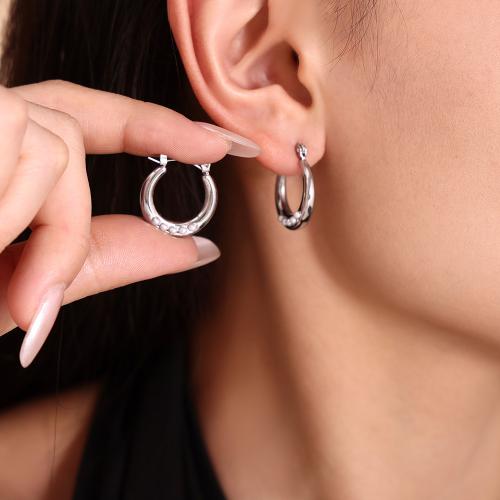 Stainless Steel Lever Back Earring 304 Stainless Steel with Plastic Pearl Vacuum Ion Plating for woman Sold By Pair