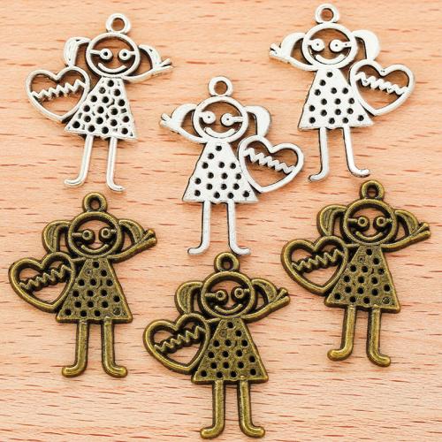 Zinc Alloy Pendants Girl plated DIY Sold By Bag