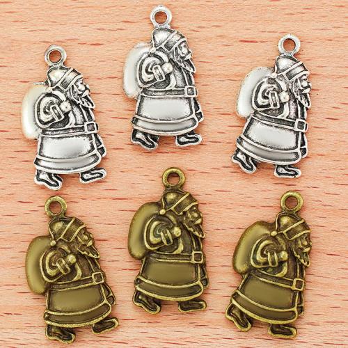 Zinc Alloy Christmas Pendants Santa Claus plated DIY Sold By Bag