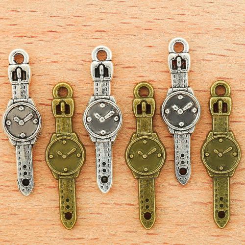 Zinc Alloy Pendler, Watch, forgyldt, du kan DIY, flere farver til valg, 24x7mm, 100pc'er/Bag, Solgt af Bag