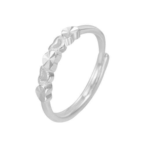 925 sidabro Cuff Finger Ring, Širdis, moters & tuščiaviduris, Dydis:6, Pardavė PC