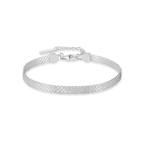 925 Sterling Silver Bracelet with 1.6inch extender chain fashion jewelry & for woman silver color Length Approx 6.3 Inch Sold By PC