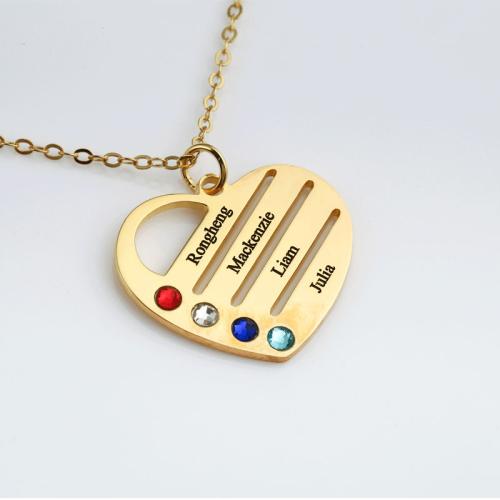 Brass Necklace Each custom text must be less than 10 letters & fashion jewelry & for woman & with rhinestone golden Length Approx 45 cm Sold By PC