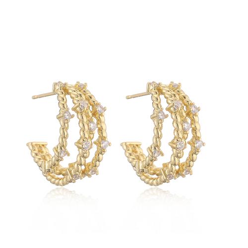 Boucles d'oreilles en laiton zircon cubique pavent, bijoux de mode & styles différents pour le choix & pavé de micro zircon & pour femme, Vendu par paire