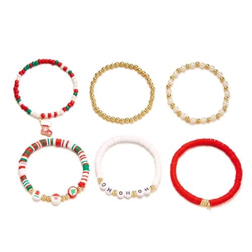 Bracciali festivilità Natale, argilla polimero, Design natalizio & gioielli di moda & stili diversi per la scelta & per la donna, Venduto da set