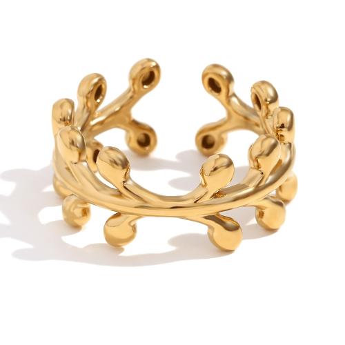 Stainless Steel Finger Ring 304 Stainless Steel Shell 18K gold plated fashion jewelry & for woman golden Sold By PC