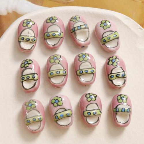 Porcelain Jewelry Beads hand drawing DIY pink Approx Sold By Bag