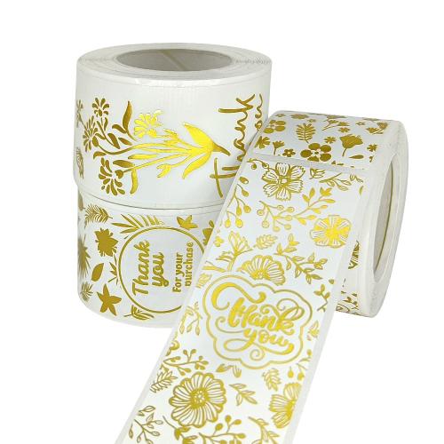 Adhesive Sticker Sealing Sticker with Copper Printing Paper DIY & gold accent Sold By Spool