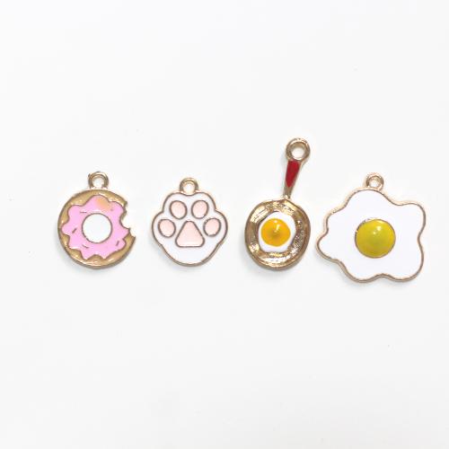 Zinc Alloy Enamel Pendants gold color plated DIY Sold By Bag