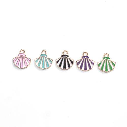 Zinc Alloy Enamel Pendants Shell gold color plated DIY Sold By Bag