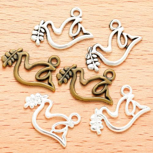 Zinc Alloy Animal Pendler, Bird, forgyldt, du kan DIY, flere farver til valg, 19x11mm, 100pc'er/Bag, Solgt af Bag