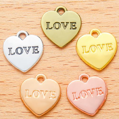 Zinc Alloy Heart Pendants plated DIY Sold By Bag