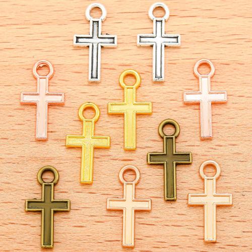 Pendants since Alloy Croise, Sinc Alloy, Cross, plátáilte, DIY, dathanna níos mó le haghaidh rogha, 16x9mm, 100ríomhairí pearsanta/Mála, Díolta De réir Mála