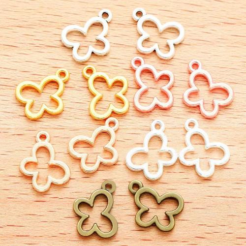 Zinc Alloy Animal Pendler, Butterfly, forgyldt, du kan DIY, flere farver til valg, 9x11mm, 100pc'er/Bag, Solgt af Bag