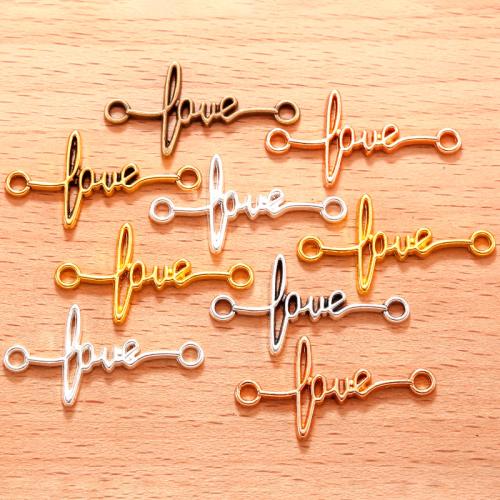 Lettre Zinc Alloy connecteur, alliage de zinc, Lettre d’alphabet, Placage, DIY & boucle de 1/1, plus de couleurs à choisir, 33x17mm, 100PC/sac, Vendu par sac