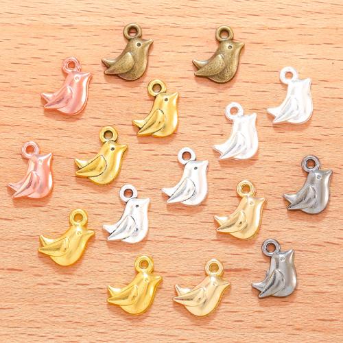 Zinc Alloy Animal Pendler, Bird, forgyldt, du kan DIY, flere farver til valg, 11x9mm, 100pc'er/Bag, Solgt af Bag