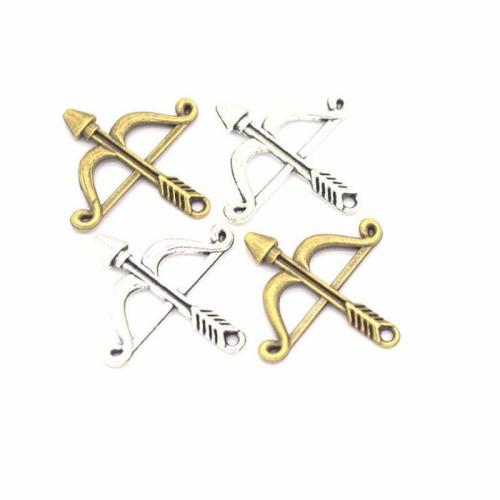 Zinklegering Hangers, Zinc Alloy, Pijl, plated, DIY, meer kleuren voor de keuze, 25x25mm, 100pC's/Bag, Verkocht door Bag