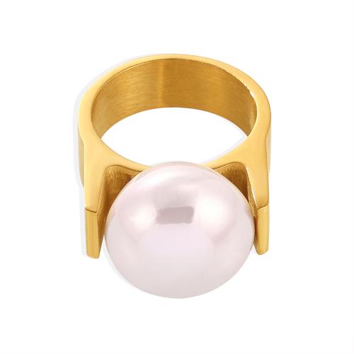 Anello in acciaio Titantium, Titantium acciaio, with Shell Pearl, placcato, gioielli di moda & formato differente per scelta & per la donna, nessuno, Venduto da PC