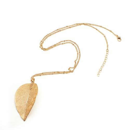 Sinc Alloy geansaí Necklace Slabhra, le Leaf, le 1.9 Inch slabhra extender, Leaf, plátáilte, jewelry faisin & do bhean, dathanna níos mó le haghaidh rogha, Fad 27.5 Inse, Díolta De réir PC