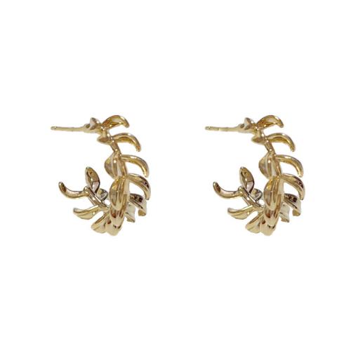 Brass Stud Earring real gold plated for woman gold Sold By Pair