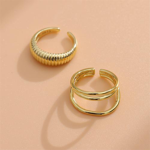 Sinc Alloy Finger Ring, 2 phíosa & do bhean, órga, Díolta De réir Socraigh