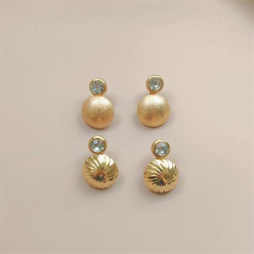 Lo zinco in lega Stud Earring, lega in zinco, placcato, stili diversi per la scelta & Micro spianare cubic zirconia & per la donna, dorato, 36x25mm, Venduto da coppia