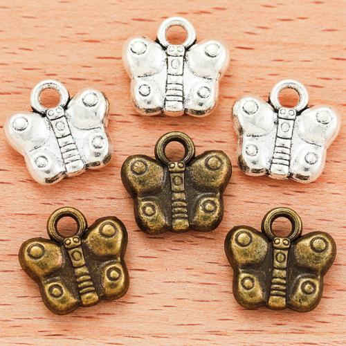 Zinc Alloy Animal Pendler, Butterfly, forgyldt, du kan DIY, flere farver til valg, 12x12mm, 100pc'er/Bag, Solgt af Bag