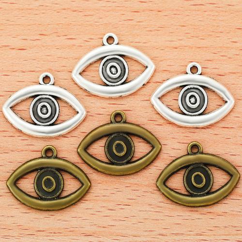 Sinc Alloy Pendants, Eye, plátáilte, DIY, dathanna níos mó le haghaidh rogha, 20x16mm, 100ríomhairí pearsanta/Mála, Díolta De réir Mála