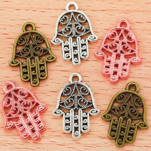 Zinc Alloy Hand Pendler, forgyldt, du kan DIY, flere farver til valg, 21x15mm, 100pc'er/Bag, Solgt af Bag