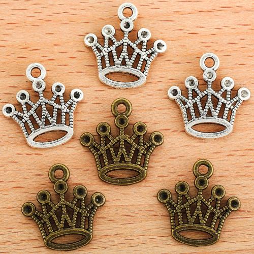 Sinc Alloy Crown Pendants, Corónach, plátáilte, DIY, dathanna níos mó le haghaidh rogha, 18x18mm, 100ríomhairí pearsanta/Mála, Díolta De réir Mála