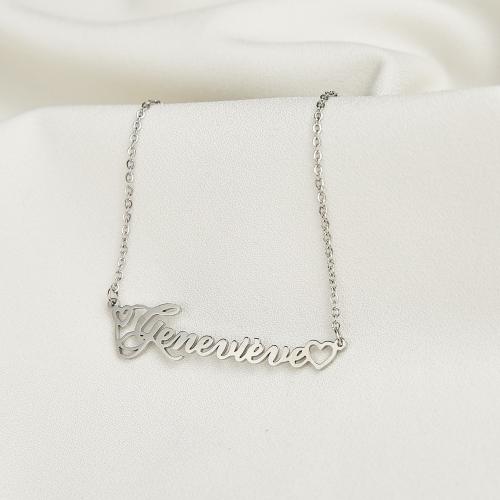 Stainless Steel Jewelry Necklace 304 Stainless Steel Each custom text must be less than 10 letters & fashion jewelry & for woman original color Length Approx 45 cm Sold By PC