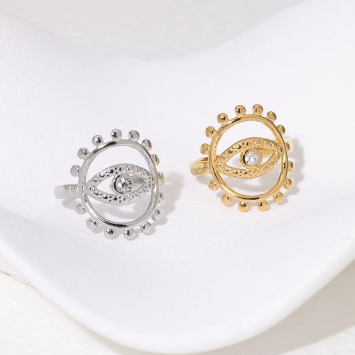 Rhinestone Stainless Steel Finger Ring 304 Stainless Steel fashion jewelry & for woman & with rhinestone Sold By PC