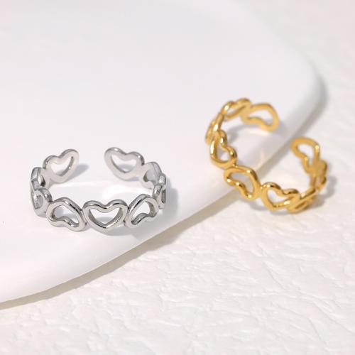 Stainless Steel Finger Ring 304 Stainless Steel Heart fashion jewelry & for woman Sold By PC