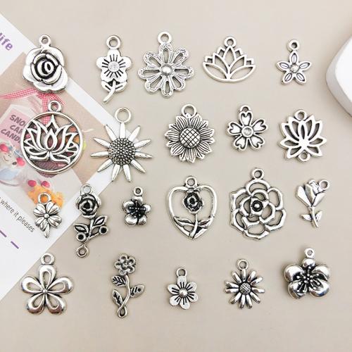 Zinc Alloy Flower Pendler, du kan DIY & forskellige stilarter for valg, Solgt af PC