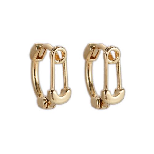 Messing Huggie Hoop Earring, gold plated, mode sieraden & voor vrouw, nikkel, lood en cadmium vrij, 5x12mm, Verkocht door pair