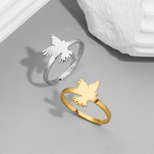 Stainless Steel Finger Ring 304 Stainless Steel Bird plated for woman inner ~20mm Sold By PC