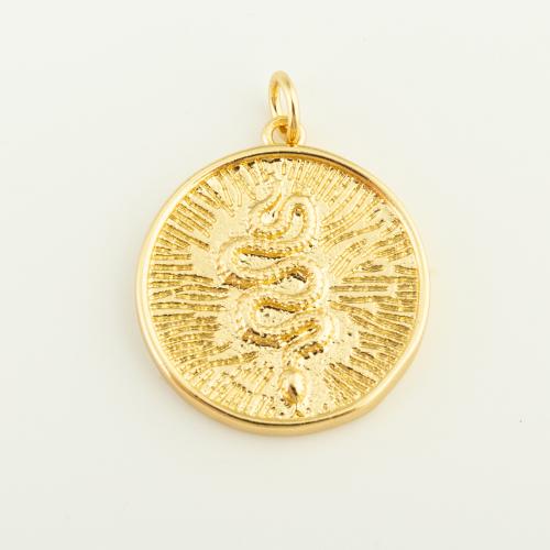 Brass Jewelry Pendants Round gold color plated DIY nickel lead & cadmium free Sold By PC