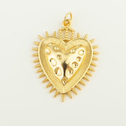 Brass Heart Pendants gold color plated DIY nickel lead & cadmium free Sold By PC