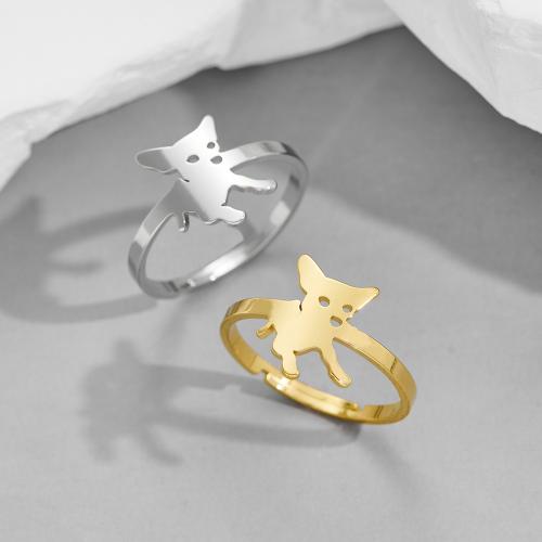 Stainless Steel Finger Ring 304 Stainless Steel Animal plated Adjustable & for woman inner ~20mm Sold By PC