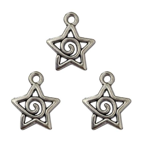 Zinc Alloy Star Pendant antique silver color plated DIY Sold By Bag