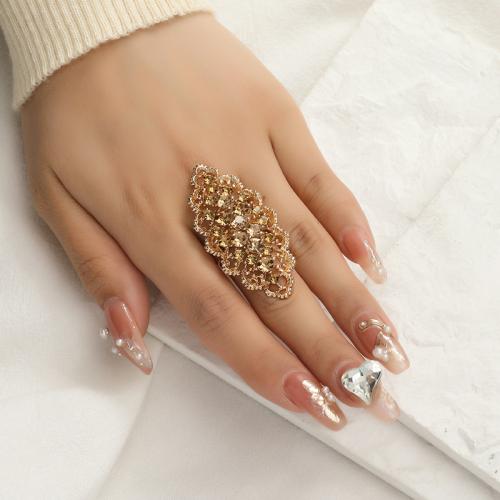 Zinc Alloy Finger Ring plated fashion jewelry & with rhinestone nickel lead & cadmium free Sold By PC