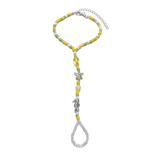 Mode sieraden enkelband, Seedbead, met Zinc Alloy, gemengde kleuren, Verkocht door PC