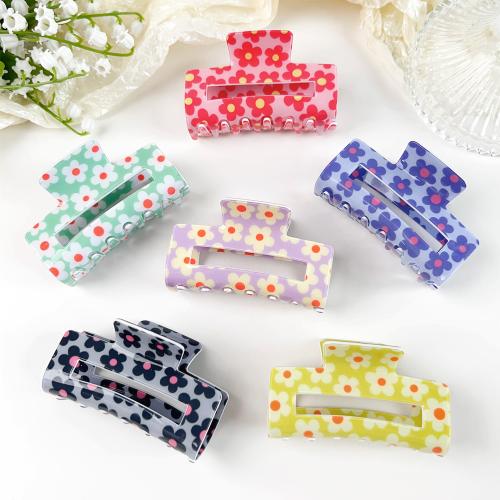 Hair Claw Clips PVC Plastic printing for woman & hollow Sold By PC