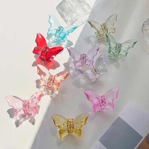 Hair Claw Clips Plastic Butterfly handmade transparent & for woman Sold By PC