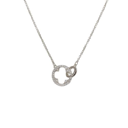 Kubieke Zirkoon Micro Pave Brass Ketting, Messing, echt goud verguld, micro pave zirconia & voor vrouw, meer kleuren voor de keuze, Lengte Ca 41-50 cm, Verkocht door PC