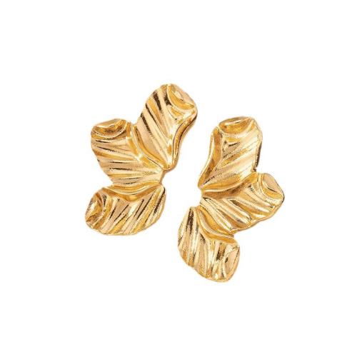 Lo zinco in lega Stud Earring, lega in zinco, placcato, per la donna, oro, Venduto da coppia