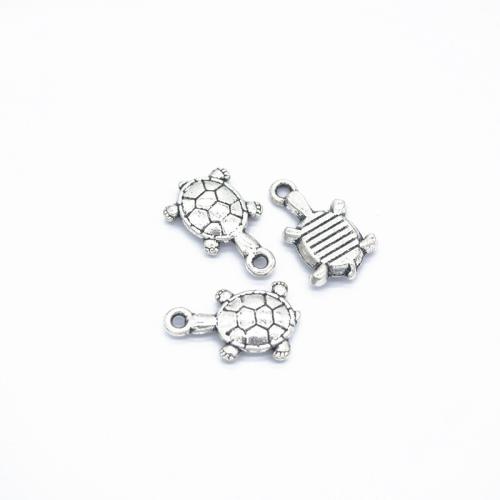 Sinc Alloy Pendants Ainmhithe, Turtle, plátáilte, DIY, dathanna níos mó le haghaidh rogha, 19x11mm, 100ríomhairí pearsanta/Mála, Díolta De réir Mála